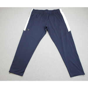Under Armour Pants Men 2XL Blue Track Ankle Zip Loose Fit Performance